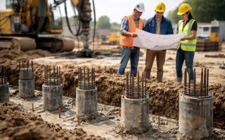 ouvriers-casques-plans-chantier-machines