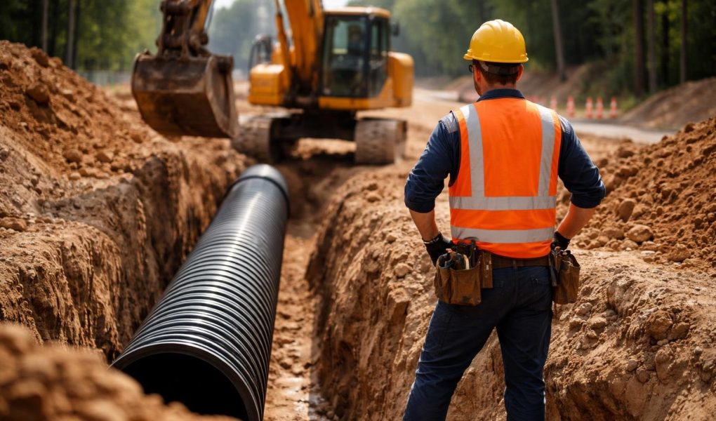 ouvrier-tenue-conduit-fosse-engins