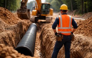 ouvrier-tenue-conduit-fosse-engins