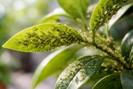 plante-interieur-pucerons-feuilles-vertes