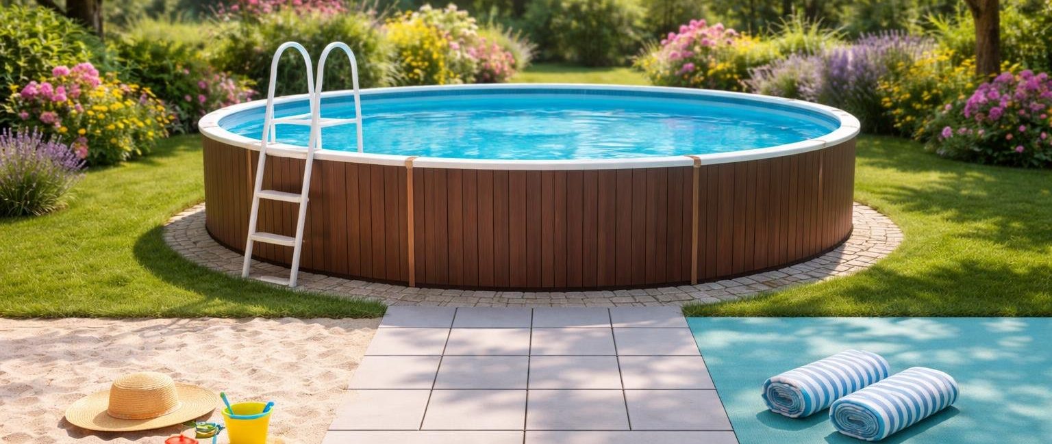 piscine-jardin-soleil-sable-arbres